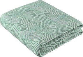 Prehoz na posteľ 220x260 cm farba produktu zelená látka zapletaná, vzorované