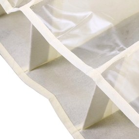 Závesný organizér obuvi, 160x55x16 cm - Béžový