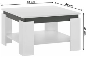 Konferenčný stolík, biela/grafit, LEJSY