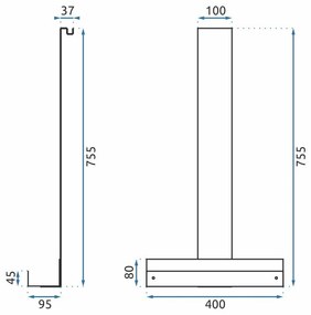 Rea Tori, kúpeľňová závesná polička 40x9,5x75,5 cm, čierna matná, REA-85000