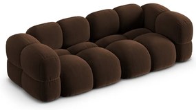 Tmavohnedá zamatová pohovka 250 cm Loretto – Cosmopolitan Design