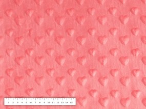 Biante Detská obliečka na vankúš Minky 3D srdiečka MKS-008 Svetlo koralová 70 x 90 cm