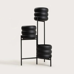 Stojan na kvety BUUBLE s kvetináčmi, čierny 771095