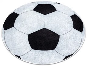 JUNIOR 51553.802 umývací okrúhly koberec Futbal pre deti protišmykový - čierna / zlato Veľkosť: kruh 80 cm