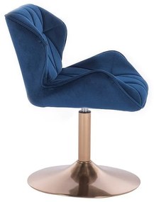LuxuryForm DESIGN Stolička MILANO VELUR na zlatom tanieri - modrá