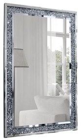 DECOREUM Dekoratívne obdĺžnikové zrkadlo v ráme s kryštálmi 80x120 cm Beretti