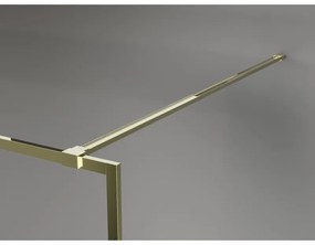 Mexen Kioto-F, sprchová zástena s rámom 135 x 202 cm, 8 mm číre sklo, zlatý lesklý profil, 800-135-104-50-00