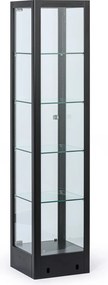 Presklená vitrína, 1800 × 400 × 400 mm, čierna