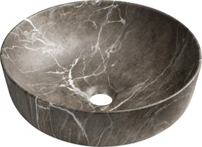 Sapho Sapho, RONDEA keramické umývadlo na dosku priemer 41cm, breccia mramor, AR445BM