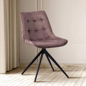 Jedálenská stolička Merna - zamat - Hnedá