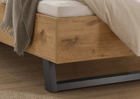 Posteľ s nočnými stolíkmi Daria 180x200 cm, dub/biela, s osvetlením