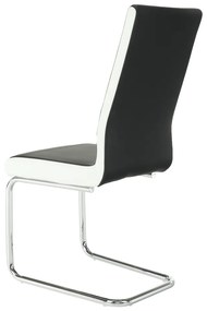 Kondela Jedálenská stolička, ekokoža čierna, biela/chróm, NEANA