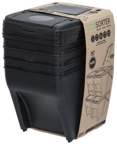 Stohovateľný smetný kôš ECOSORTER na triedený odpad 4x25l 16396