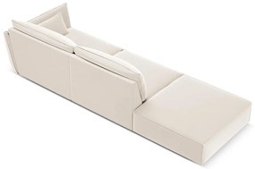 Béžová zamatová pohovka pravý roh 264 cm Vanda – Mazzini Sofas