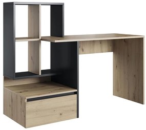 Písací stôl s policou MARLO dub artisan/antracit