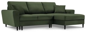 Zelená menčestrová rozkladacia/s úložným priestorom rohová pohovka (pravý roh/s leňoškou) Kyoto – Cosmopolitan Design