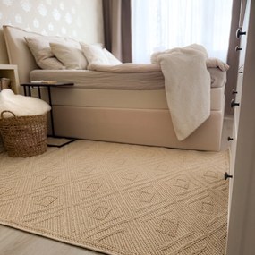 Ayyildiz, Kusový koberec Patara 4956 Beige – na von aj na doma, 80x150, béžová, chodba / predsieň