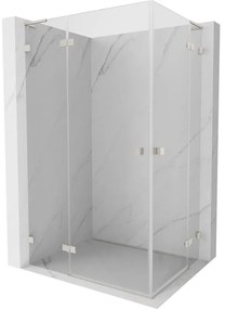 Mexen Lunar, L Duo výklopný sprchový kút 120 x 80 cm, 8mm číre sklo, oceľový profil, 834L-120L-080P-97-00