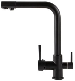 Portland Black 3-cestná kuchynská batéria na filtračné zariadenie