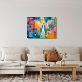 Sklenený obraz - Geometrický anjel (70x50 cm)