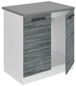 Kuchynská skrinka Belini Premium Full Version drezová 80 cm šedý antracit Glamour Wood s pracovnou doskou