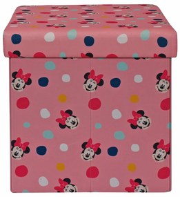 Taburet s úložným priestorom Myška Minnie - ružový