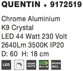 LED stropné svietidlo Quentin 60 Číra