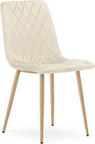 Kreslo TURIN - béžový zamat / nohy vo farbe dreva