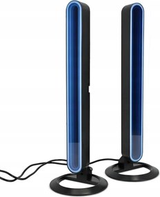 SADA 2x LED RGBIC Stmievateľná stolová lampa LED/5W/5V čierna + diaľkové ovládanie