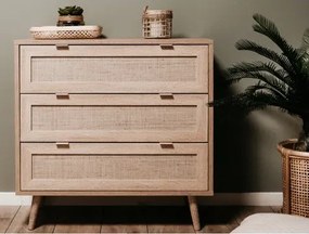 Zásuvková komoda Bali, dub sonoma/výplet%
