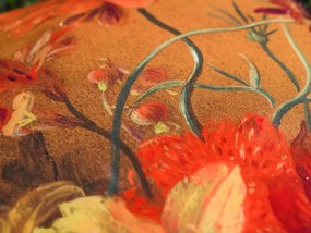 Vonkajší vankúš s kvetmi ANNAS 30x50 cm, oranžový