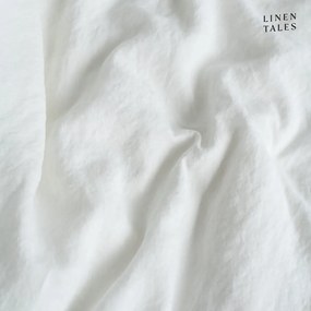 Biela ľanová elastická plachta Linen Tales, 180 x 200 cm