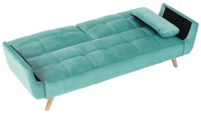 Pohovka rozkladacia, neo mint látka Velvet/dub, FILEMA