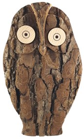 AMADEA Drevená sova s kôrou, masívne drevo, výška 16 cm