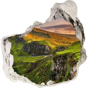 Díra 3D ve zdi nálepka Kopce škótska nd-p-97183299