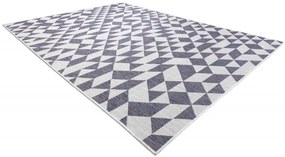 Dywany Łuszczów, Kusový koberec Sion Sisal Triangles 22373 ecru/blue-pink – na von aj na doma, 140x190, viacfarebná, chodba / predsieň