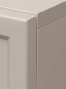 Komoda Lorini 200 cm štvordverová - kašmír / čierne úchytky T-bar