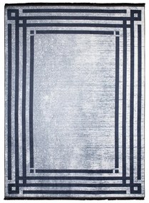 Sivý trendový koberec s protišmykovou úpravou a geometrickým vzorom Šírka: 80 cm | Dĺžka: 150 cm