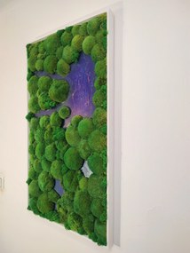 Machový obraz v kombinácii s epoxidovou živicou 80cm x 40cm