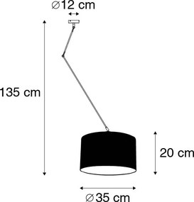 Závesné svietidlo z ocele s tienidlom 35 cm svetlohnedé nastaviteľné - Blitz
