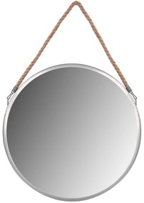 Tutumi, okrúhle zrkadlo 40cm s remienkom KLMH-0410S-1, strieborná, HOM-05630
