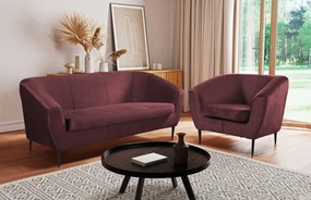 Trojmiestna pohovka Olivio, vínová zamatová látka