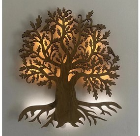 Li-Go 23673/DUB2 - LED nástenná dekorácia, 10W/5V, 20000 mAh, 45x55 cm, dub + diaľkové ovládanie