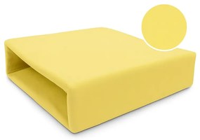 INTERMEDIC SK Jersey napínacia plachta 90x200 cm – Svetlá žltá, 100 % bavlna, pružná s gumou