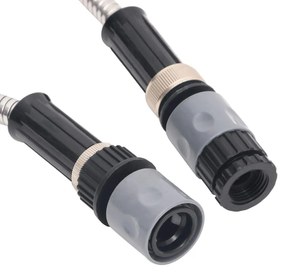 Záhradná hadica s tryskou, strieborná 0,6" 22,5 m, oceľ