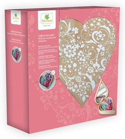 Koráliky mnohých tvarov v drevenej krabičke - Srdce