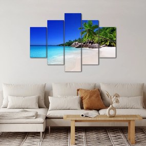 Obraz pláže na Praslin ostrove (150x105 cm)