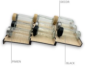 Orion Sada 16ks koreničiek BLACK 80ml + 4ks organizér na koreničky VASKY (nízky) + sada 24ks štítkov
