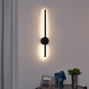 Moderné nástenné svietidlo čierne 60 cm vrátane LED - Clockwise