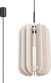 Závesné svietidlo Mula, 1x béžové plstené tienidlo, (fi 27cm)